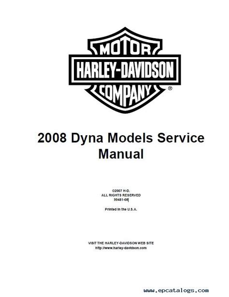 Harley Davidson Dyna 2008 Repair Service Manual Pdf