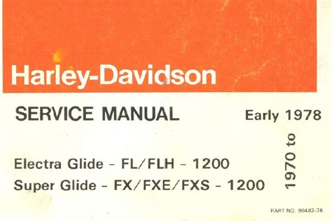 Harley Davidson Fl Flh Fx Fxe Fxs Models Service Repair Workshop Manual 1970 1978