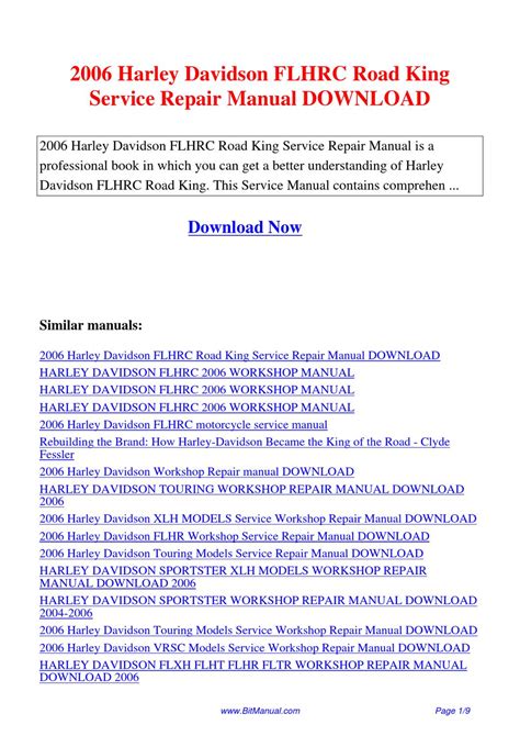 Harley Davidson Flhrc 2006 Service Workshop Repair Manual