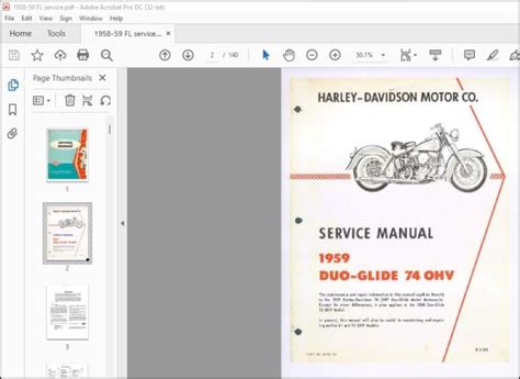 Harley Davidson Glide 74 Ohv 58 59 Service Manual Download