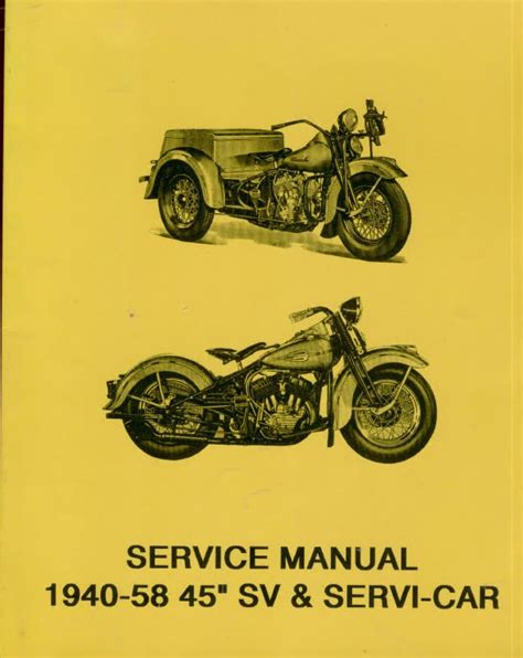 Harley Davidson Servicar Sv 1941 Repair Service Manual