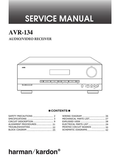 Harman Kardon Avr134 Service Manual Repair Guide
