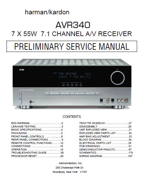 Harman Kardon Avr340 Service Manual Repair Guide