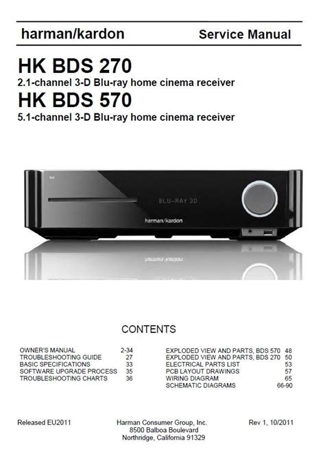 Harman Kardon Hk Bds 270 Hk Bds 570 Service Manual