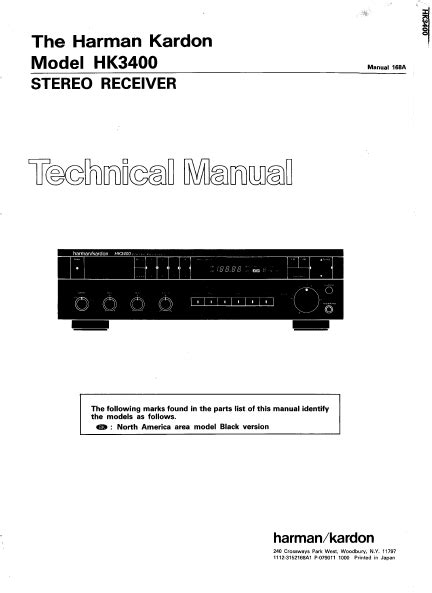 Harman Kardon Hk3400 Stereo Receiver Repair Manual