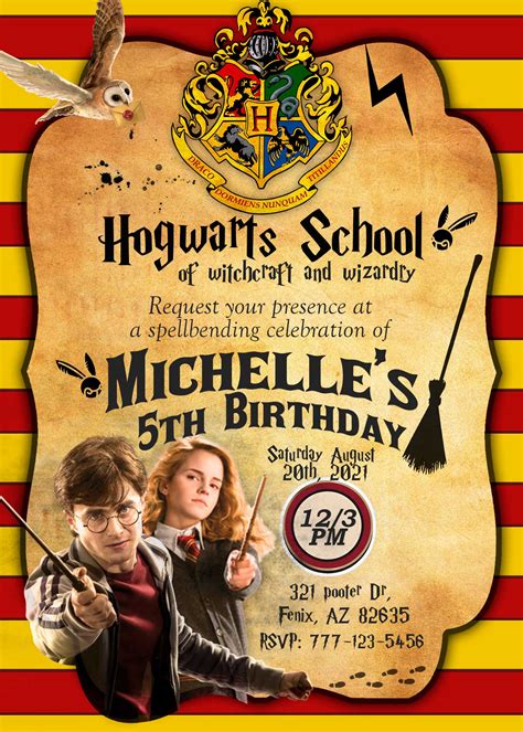 Harry Potter Birthday Invitation Template