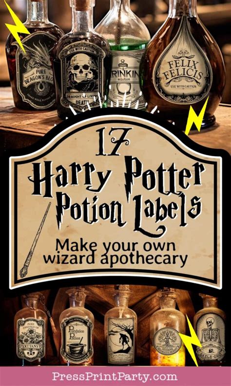 Harry Potter Elixir Of Life Potion Label Free Printable