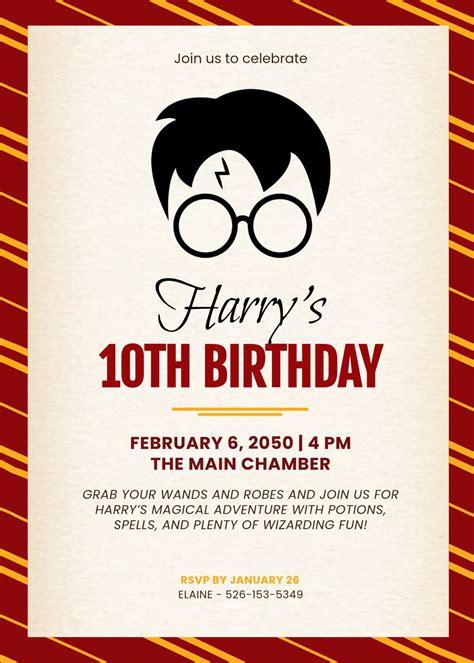 Harry Potter Invitation Template
