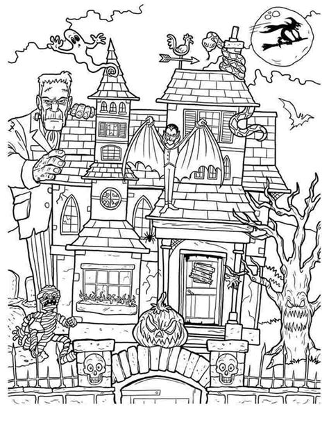 Haunted House Coloring Pages Printable