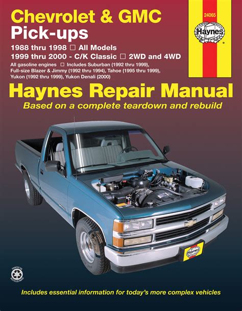 Haynes Repair Manual 91 Chevrolet Silverado K1500 Free