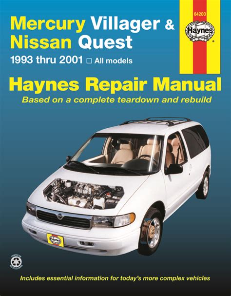 Haynes Repair Manual Nissan Quest 94