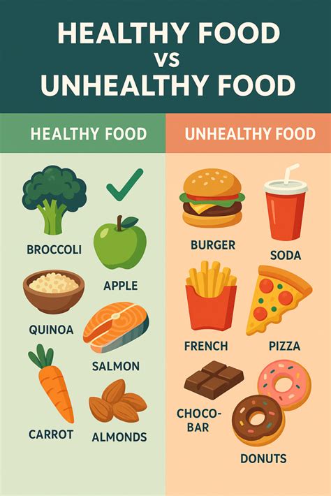 Healthy Unhealthy Food Chart