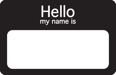 Hello My Name Is Template