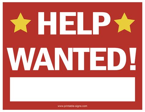 Help Wanted Sign Printable