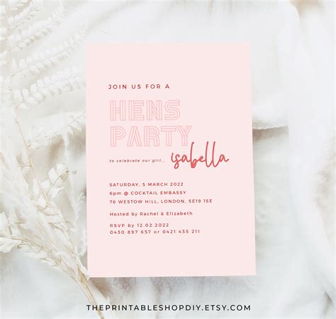 Hens Night Invite Template