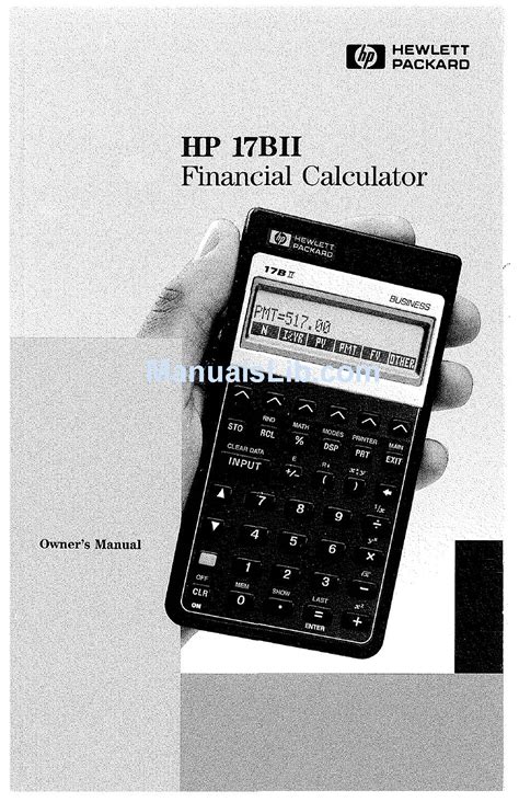 Hewlett Packard 17bii Instruction Manual