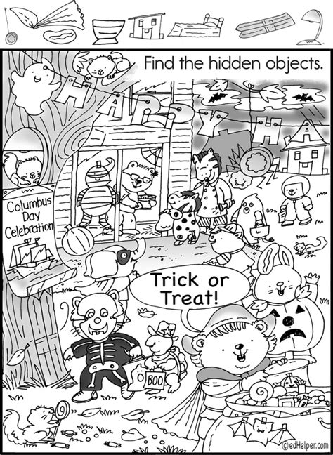 Hidden Pictures Halloween Printable