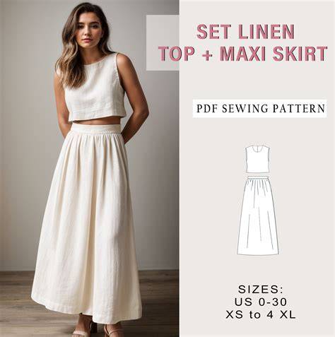 High Waisted Maxi Skirt Sewing Pattern