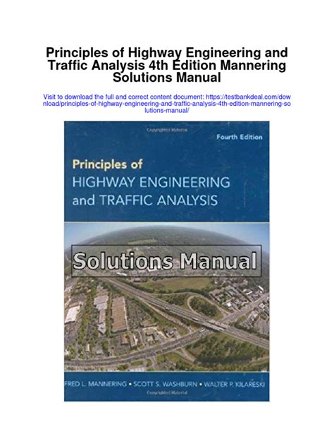 Highway Engineering And Traffic Analysis Solution Manual