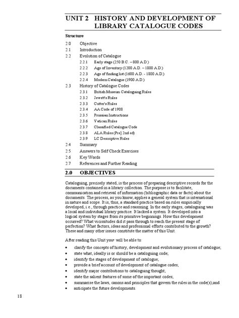History And Development Of Library Catalogue Codes
