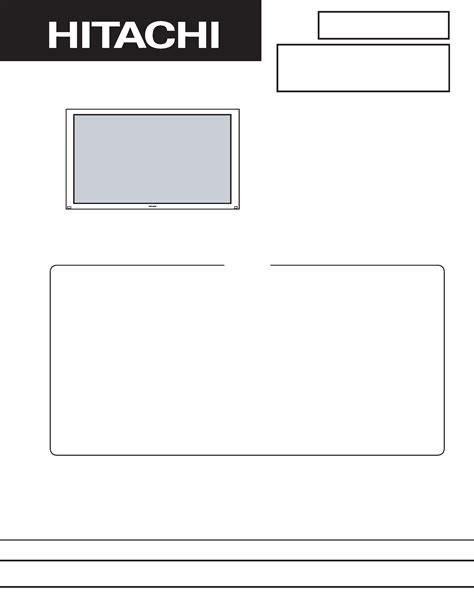 Hitachi Cmp5000wxe Cmp5000wxj Cmp5000w Xu Plasma Tv Service Manual Download