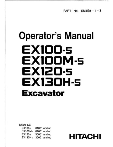 Hitachi Ex100 5 Excavator Service Manual