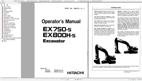 Hitachi Ex750 5 Ex800h 5 Excavator Service Manual