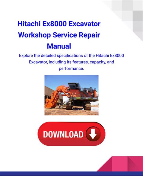 Hitachi Ex8000 Excavator Service Repair Manual Instant Download