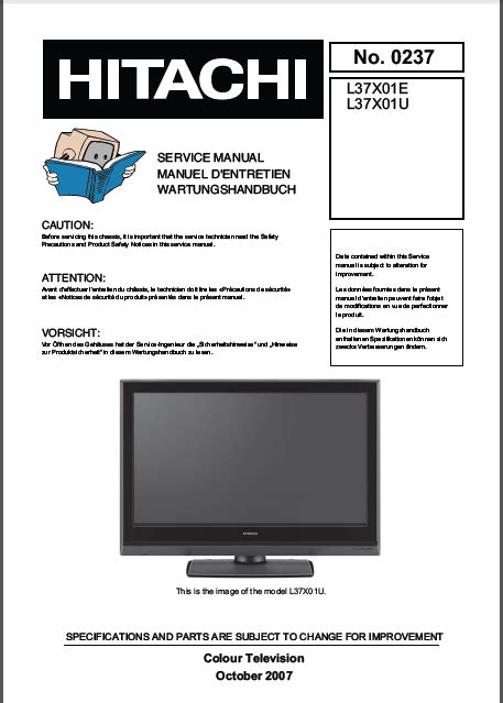 Hitachi L37x01e L37x01u Tv Service Manual Download