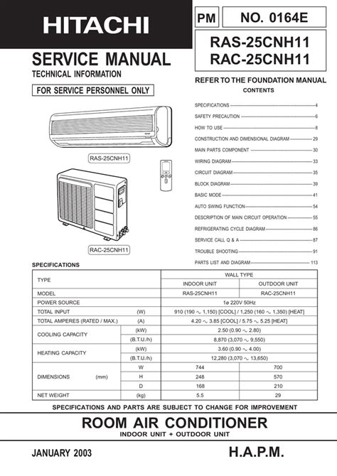 Hitachi Split Ac Wiring Diagram