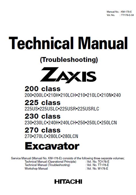 Hitachi Zaxis Zx200 200 225usr 225us 230 270 Excavator Workshop Service Repair Manual