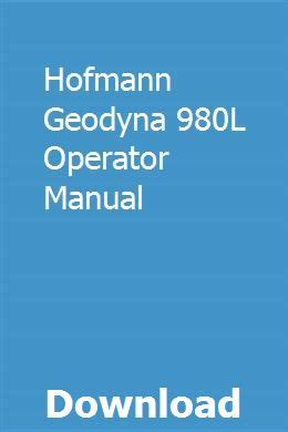 Hofmann Geodyna 980l Operator Manual