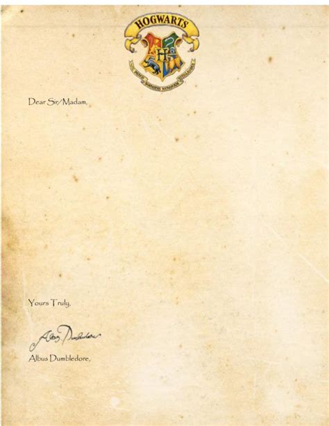 Hogwarts Letterhead Template