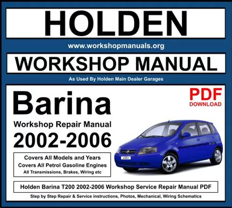 Holden Barina Workshop Service Repair Manual