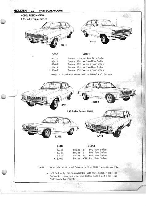 Holden Torana Lc Lj Xu1 Parts Assembly Manual
