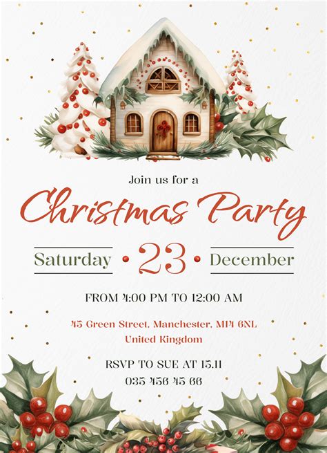 Holiday Christmas Party Invitation Template