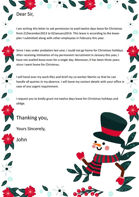 Holiday Letter Template
