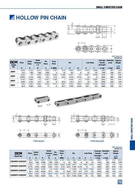 Hollow Pin Chain Catalogue