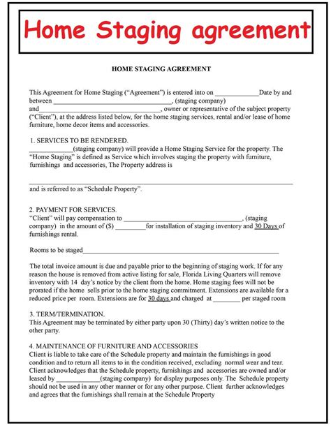 Home Staging Contract Template