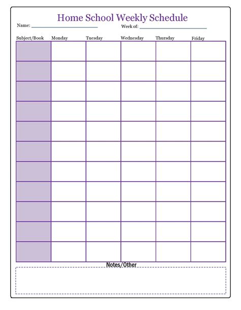 Homeschool Calendar Template