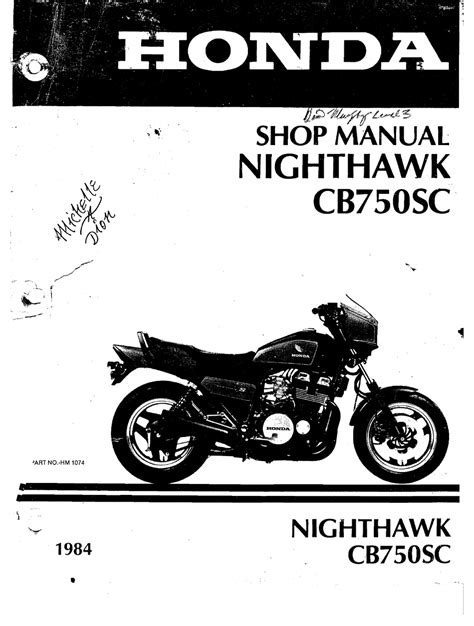 Honda 1984 Cb750sc Nighthawk Service Repair Manual