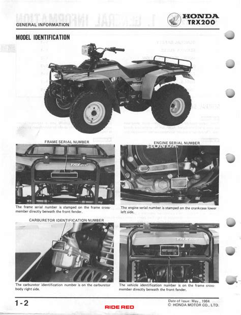 Honda 1984 Trx200 Fourtrax Atv Workshop Repair Service Manual 10102 Quality