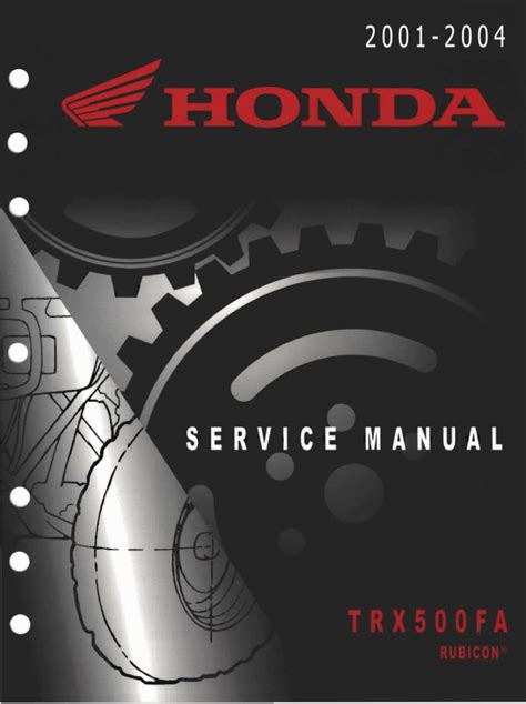 Honda 2001 2003 Trx500fa Rubicon Atv Workshop Repair Service Manual 10102 Quality