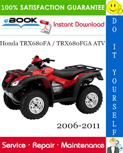 Honda 2006 2011 Trx680fa Trx680fga Rincon680 Atv Workshop Repair Service Manual 10102 Quality