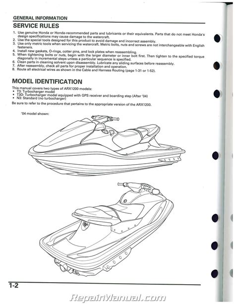 Honda Aquatrax Arx1200 T3 T3d N3 Pwc Service Repair Workshop Manual