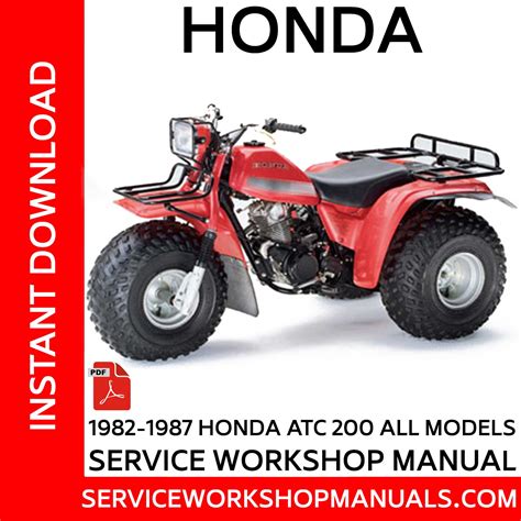 Honda Atc 200e Big Red Service Repair Pdf Manual Download 1982 1983