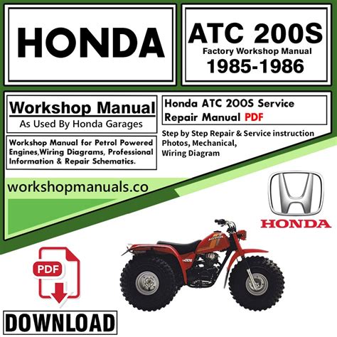 Honda Atc200s 1984 1985 1986 Service Repair Workshop Manual