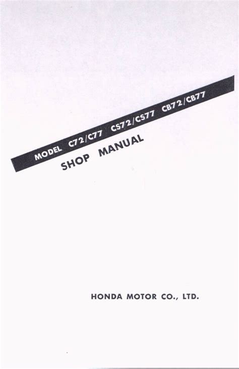 Honda C77 Cs77 Cb77 Service Repair Pdf Manual Download 1961 1967