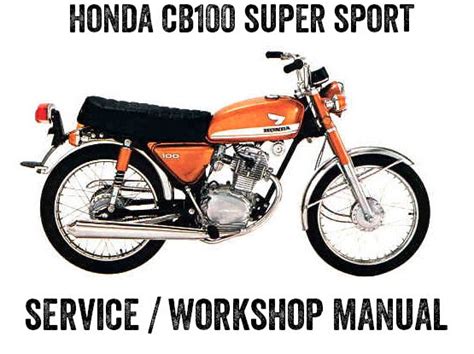 Honda Cb100 Cb125s Service Repair Manual 1971 Onwards
