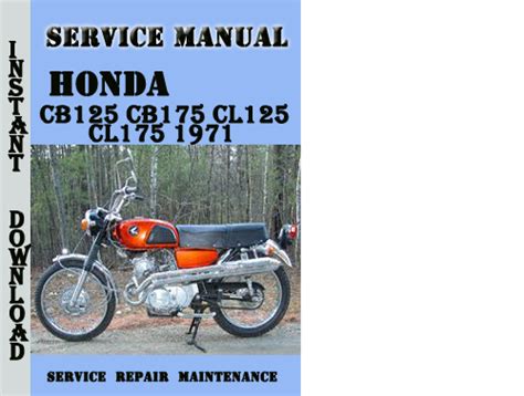 Honda Cb125 Cb175 Cl125 Cl175 Service Repair Manual